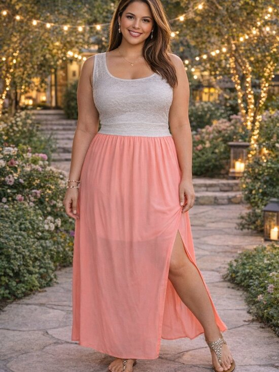 Rue21 Dresses & Skirts - ✨2/$20 NWT Rue21 Smocked Maxi Dress Neon Chiffon Skirt Crochet Plus Size 1X